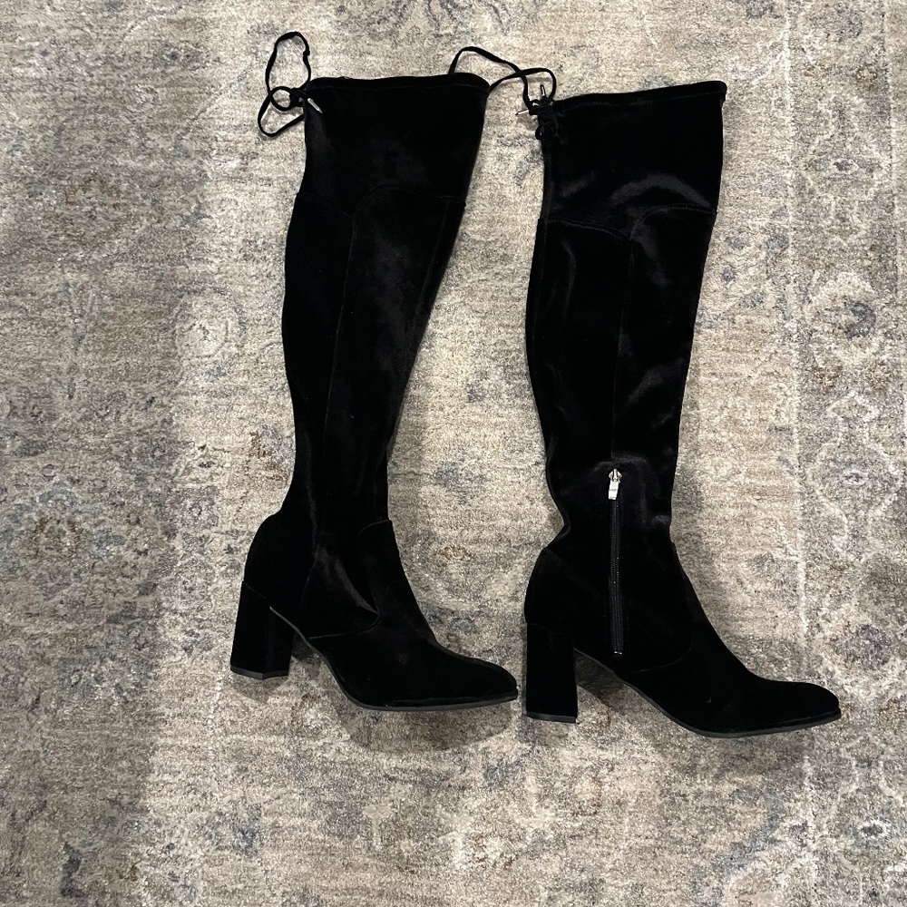 MARC FISHER over the knee black suede boots